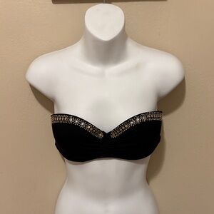 Victoria's Secret Black and Gold Strapless Bra